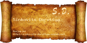 Sinkovits Dorottya névjegykártya